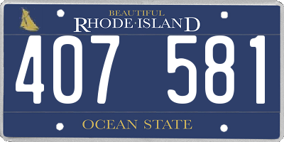 RI license plate 407581