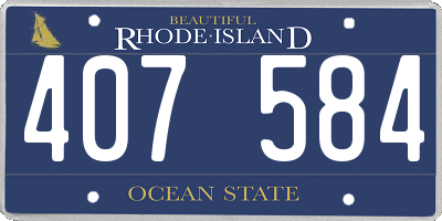 RI license plate 407584