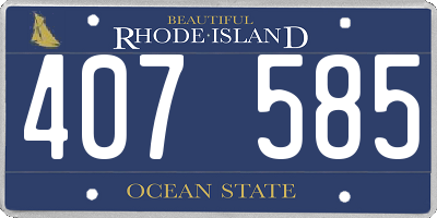 RI license plate 407585