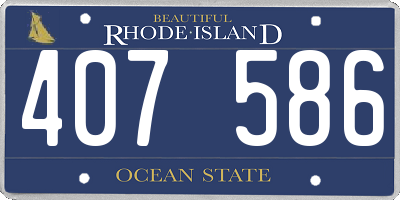 RI license plate 407586