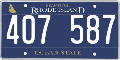 RI license plate 407587