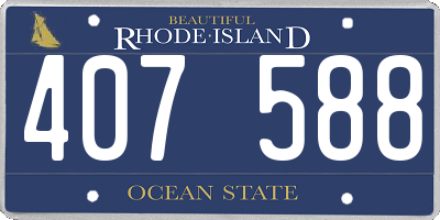 RI license plate 407588