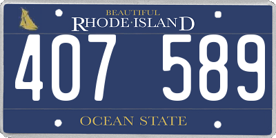 RI license plate 407589