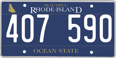 RI license plate 407590