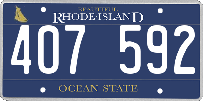 RI license plate 407592