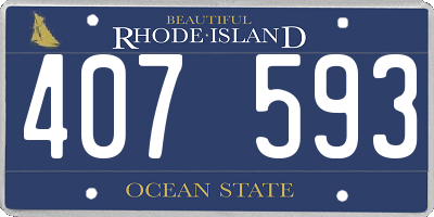 RI license plate 407593