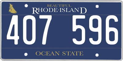 RI license plate 407596