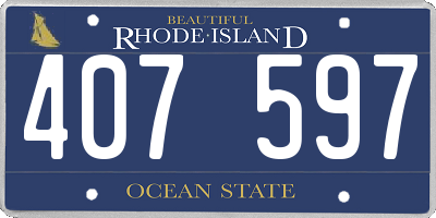 RI license plate 407597