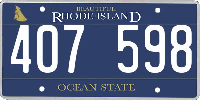 RI license plate 407598