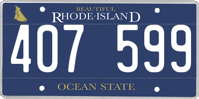 RI license plate 407599
