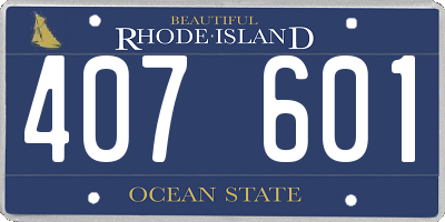 RI license plate 407601