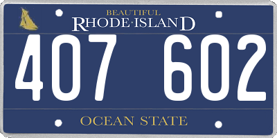 RI license plate 407602