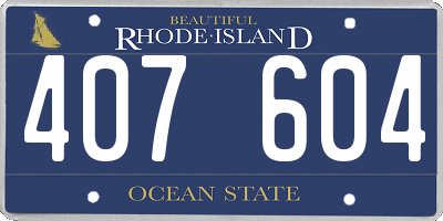 RI license plate 407604