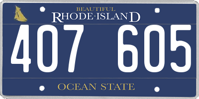 RI license plate 407605