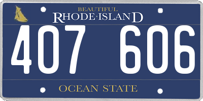 RI license plate 407606