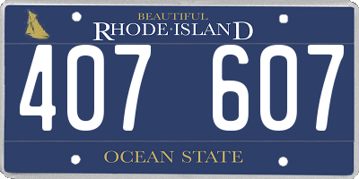 RI license plate 407607