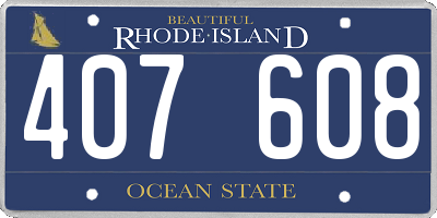 RI license plate 407608