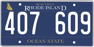 RI license plate 407609