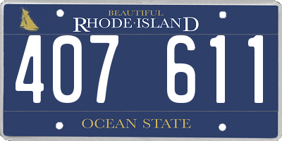 RI license plate 407611