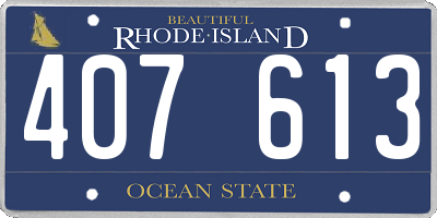 RI license plate 407613