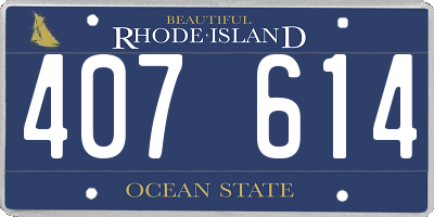 RI license plate 407614
