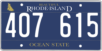 RI license plate 407615