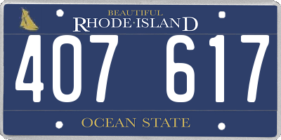 RI license plate 407617