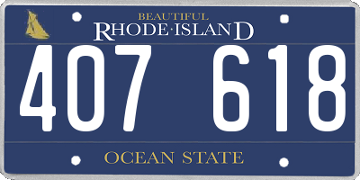RI license plate 407618