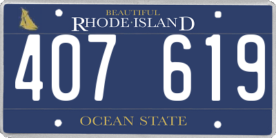 RI license plate 407619