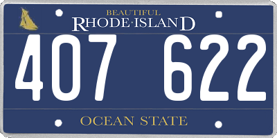 RI license plate 407622