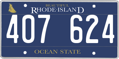 RI license plate 407624