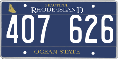 RI license plate 407626