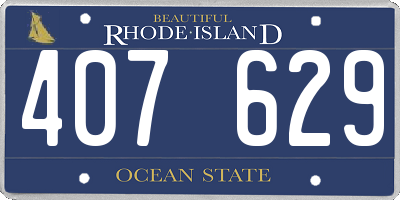 RI license plate 407629