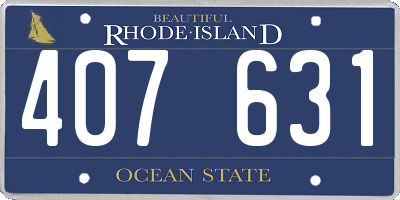 RI license plate 407631