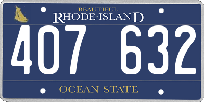 RI license plate 407632