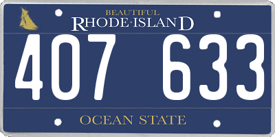 RI license plate 407633