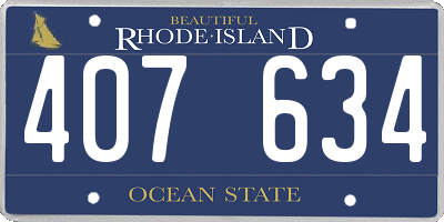 RI license plate 407634
