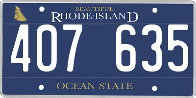 RI license plate 407635