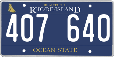 RI license plate 407640