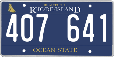RI license plate 407641