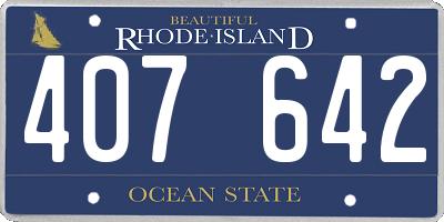 RI license plate 407642