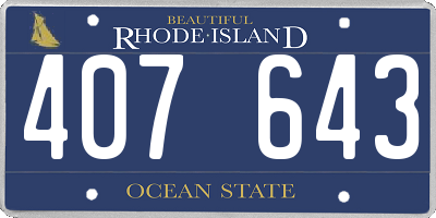 RI license plate 407643