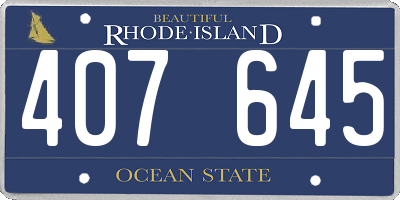 RI license plate 407645