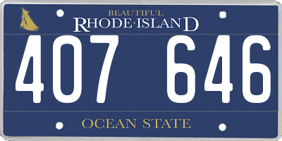 RI license plate 407646