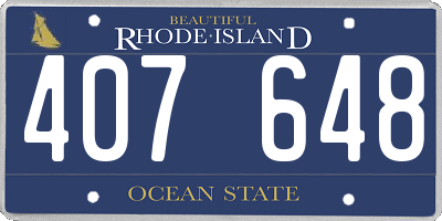 RI license plate 407648