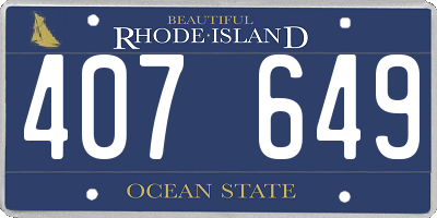 RI license plate 407649
