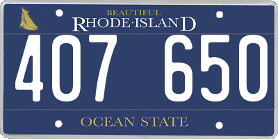 RI license plate 407650