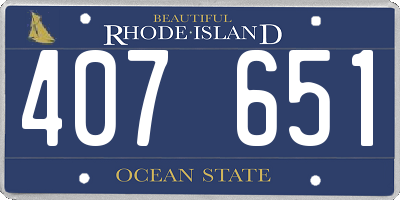 RI license plate 407651