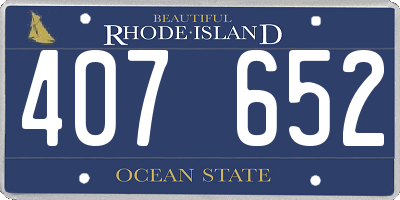 RI license plate 407652
