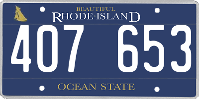 RI license plate 407653